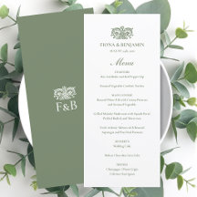 Elegantes Hochzeits-Vintage-Blumenmonogramm Grün