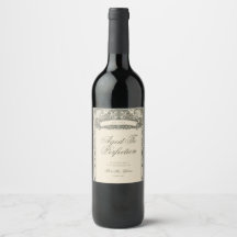 Elegantes Hochzeits-Wein-Flaschenetikett im Vintag