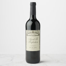 Elegantes Hochzeits-Wein-Flaschenetikett im Vintag