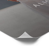 Elegantes Hochzeits-Willkommensfoto Poster (Ecke)