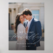 Elegantes Hochzeits-Willkommensfoto Poster (Vorne)