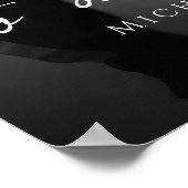 Elegantes Hochzeits-Willkommensfoto Poster (Ecke)