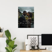 Elegantes Hochzeits-Willkommensfoto Poster (Heimbüro)