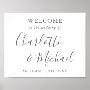 Elegantes Hochzeits-Willkommensschild Signature Poster