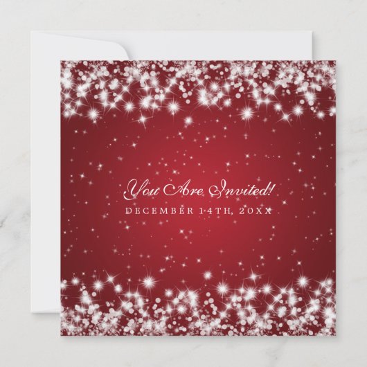 Elegantes Hochzeits-Winter-Schein-Rot Einladung