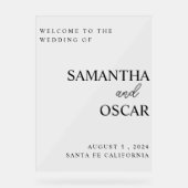 Elegantes Hochzeitsamkeitszeichen Acrylschild (Vorderseite)