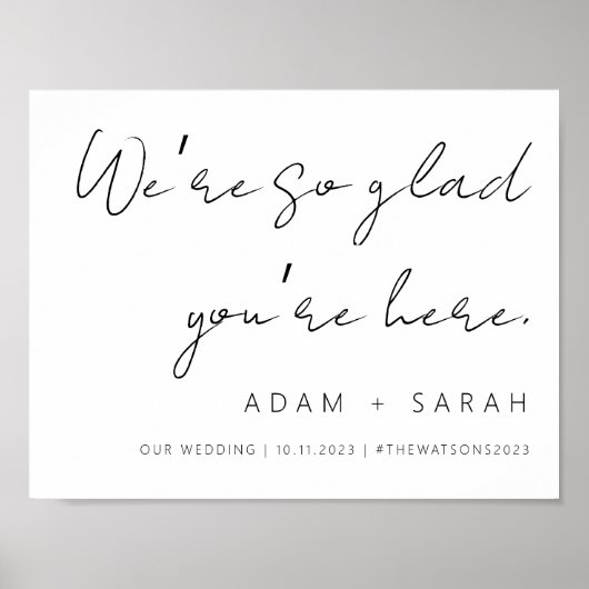 Elegantes Hochzeitsamkeitszeichen Poster (Vorne)