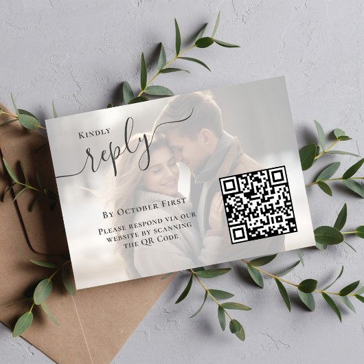 Elegantes Hochzeitsantwort UAWG Custom Foto Begleitkarte