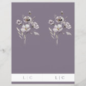 Elegantes Hochzeitsaquarell lila Doppelmenü (Rückseite)