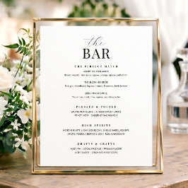 Elegantes Hochzeitsbar-Schild Chic Minimalistisch  Poster