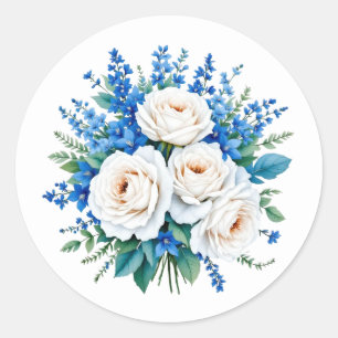 Elegantes Hochzeitsblumenbouquet Runder Aufkleber