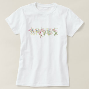 elegantes Hochzeitsblumenfeder BRIDE Brautparty T-Shirt