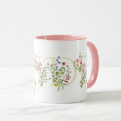 elegantes Hochzeitsblumenfeder BRIDE Brautparty Tasse (VorderseiteRechts)