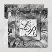 Elegantes Hochzeitsblumensilber Einladung (Vorne/Hinten)