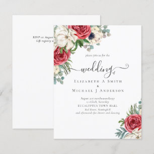 Elegantes Hochzeitsbudget Red White Blue Floral