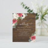 Elegantes Hochzeitsbudget Red White Blue Floral (Stehend Vorderseite)