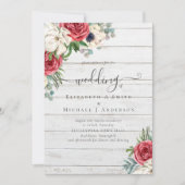 Elegantes Hochzeitsbudget Red White Blue Floral (Vorderseite)