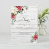 Elegantes Hochzeitsbudget Red White Blue Floral (Stehend Vorderseite)