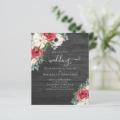 Elegantes Hochzeitsbudget Red White Blue Floral (Stehend Vorderseite)