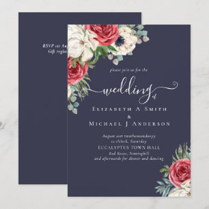 Elegantes Hochzeitsbudget Red White Blue Floral