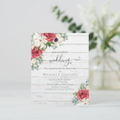 Elegantes Hochzeitsbudget Red White Blue Floral (Stehend Vorderseite)