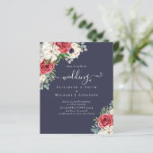Elegantes Hochzeitsbudget Red White Blue Floral (Stehend Vorderseite)