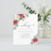Elegantes Hochzeitsbudget Red White Blue Floral (Stehend Vorderseite)