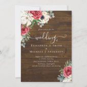 Elegantes Hochzeitsbudget Red White Blue Floral (Vorderseite)