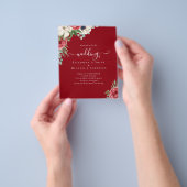 Elegantes Hochzeitsbudget Red White Blue Floral Flyer (Gruppe)