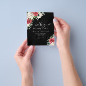 Elegantes Hochzeitsbudget Red White Blue Floral Flyer (Gruppe)