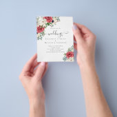 Elegantes Hochzeitsbudget Red White Blue Floral Flyer (Gruppe)