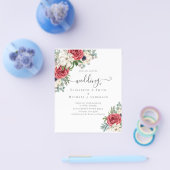 Elegantes Hochzeitsbudget Red White Blue Floral Flyer (Einzeln)