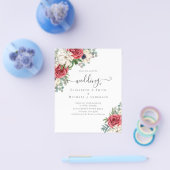 Elegantes Hochzeitsbudget Red White Blue Floral Flyer (Einzeln)