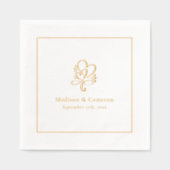 Elegantes Hochzeitschick Custom Gold Servietten Mit Folie (Vorderseite)