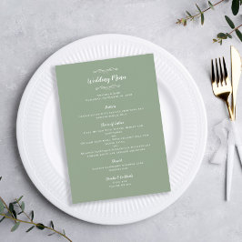 Elegantes Hochzeitschick Kalligrafie-Käfig Grünes Menükarte