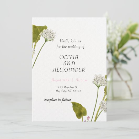 Elegantes Hochzeitsdesign Einladung (Stehend Vorderseite)