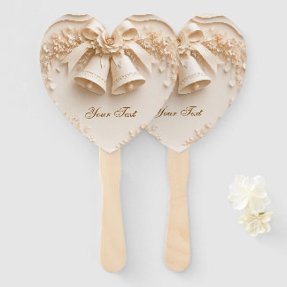 Elegantes Hochzeitsdesign mit Glocken und Rosen Fächer