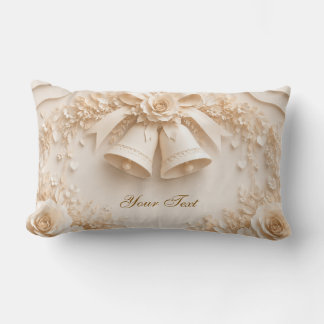Elegantes Hochzeitsdesign mit Glocken und Rosen Lendenkissen