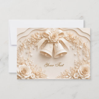 Elegantes Hochzeitsdesign mit Glocken und Rosen Save The Date