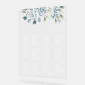 Elegantes Hochzeitsdiagramm von Blauer Flora Acrylschild (Winkel)