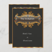 Elegantes Hochzeitsempfang Einladung (Vorne/Hinten)