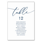 Elegantes Hochzeitsessen, Gästekarte Tischnummer (Rückseite)