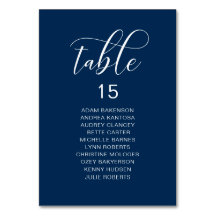 Elegantes Hochzeitsessen, Gästekarte