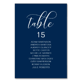 Elegantes Hochzeitsessen, Gästekarte Tischnummer