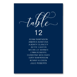 Elegantes Hochzeitsessen, Gästekarte Tischnummer