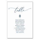 Elegantes Hochzeitsessen, Gästekartentisch Tischnummer (Vorderseite)