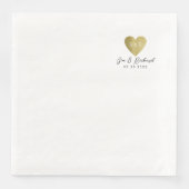 Elegantes Hochzeitsessen Napkins mit Herz und Name Serviette (Vorderseite)