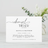 Elegantes Hochzeitsessen Probe Einladung (Stehend Vorderseite)