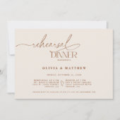 Elegantes Hochzeitsessen Probe Einladung (Vorderseite)