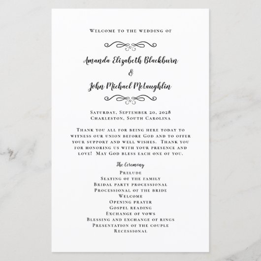 Elegantes Hochzeitsfeier Schwarz-weißes Gästehaus (Vorderseite)